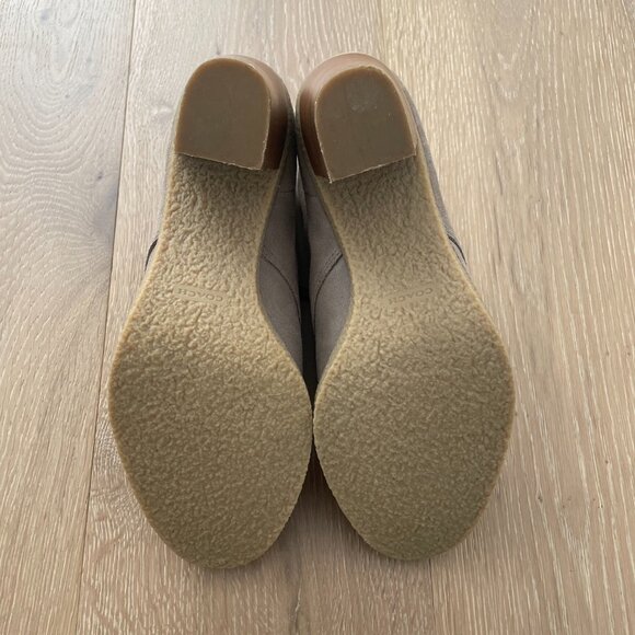 Coach Boots Women 9.5 B Ankle Booties Nikol Tan Beige Suede Heels Turnlock - Picture 8 of 13